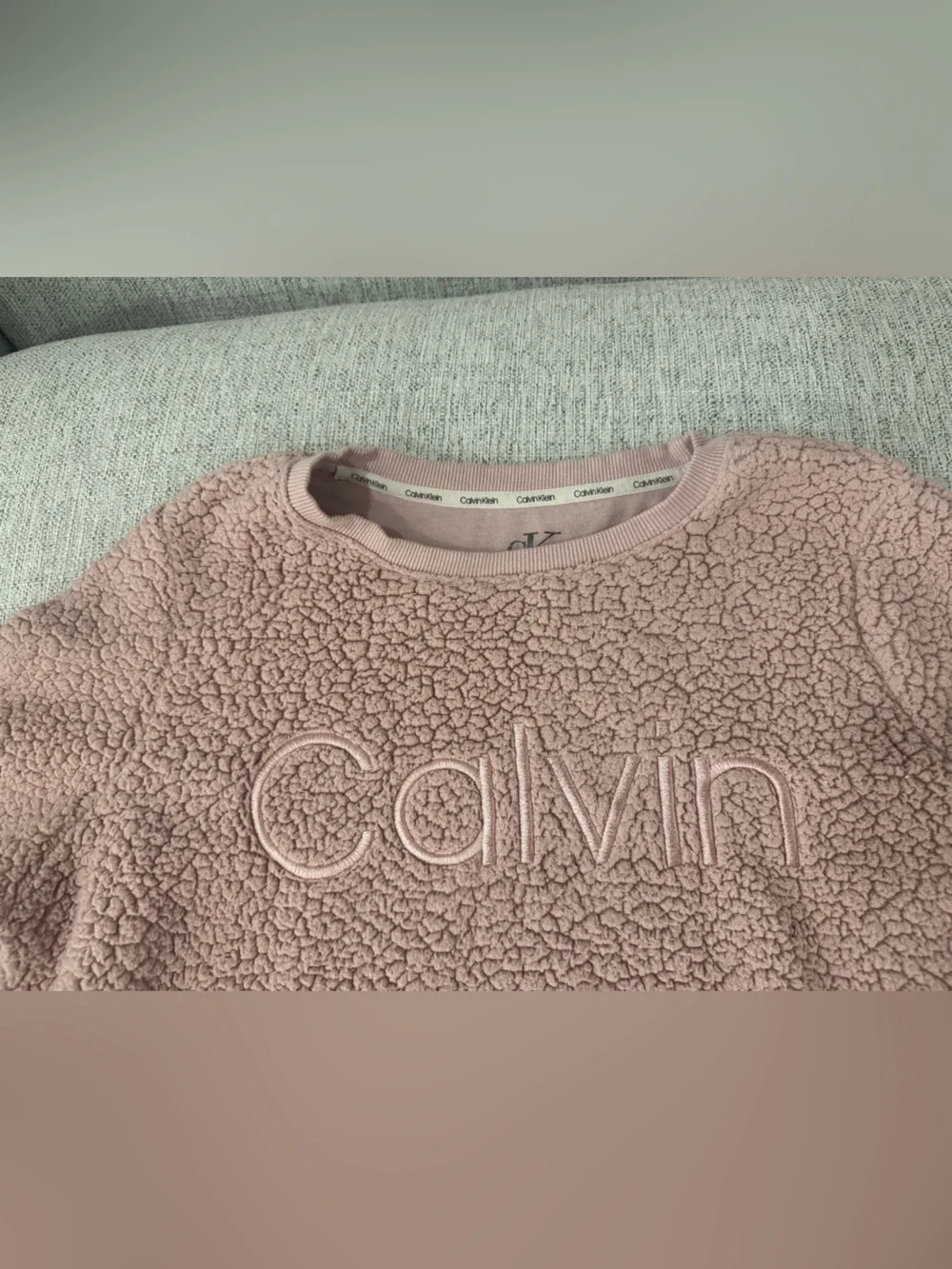 Calvin Klein Sherpa Crewneck Sweater - Mauve Pink